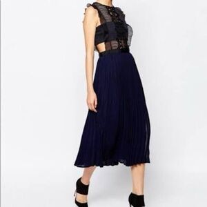Self-Portrait Navy Lace Midi Dress